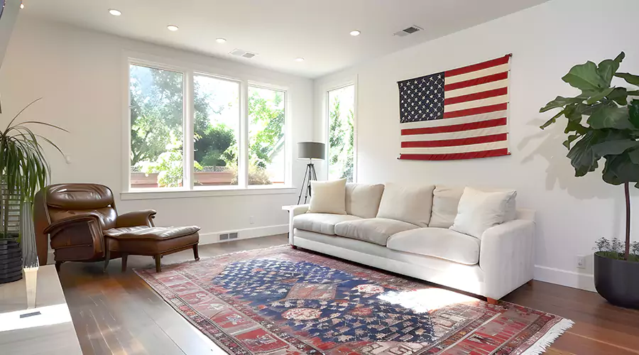 Bright living room after mold removal and cleanup
